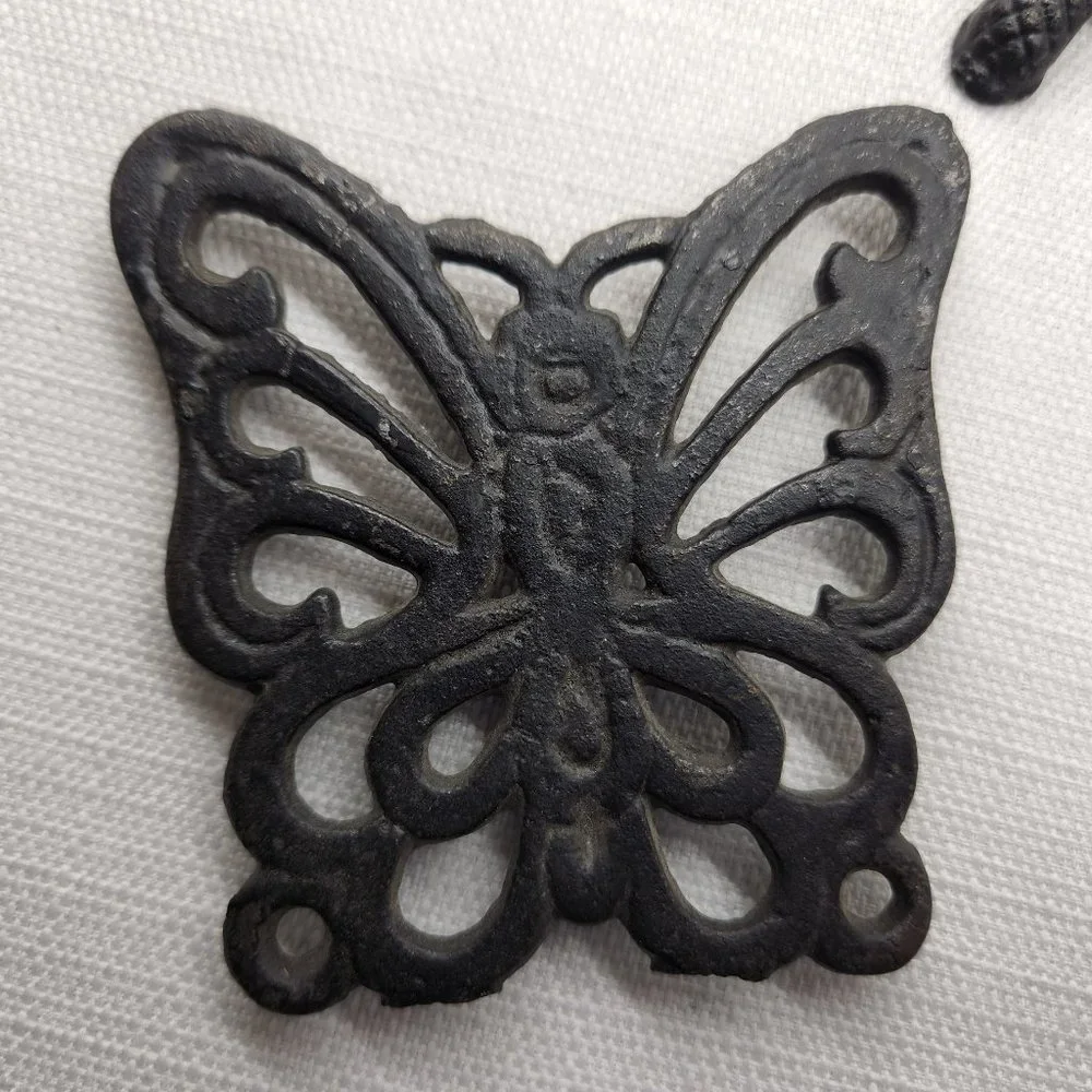 3 Metal Coasters Trivets Butterfly Owl Turtle Taiwan Cast Iron Pan Pot Holders